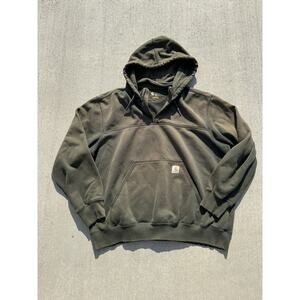 Sun Faded Thrashed Carhartt Mens 2XL Mos Rain Defender Pullover Zip Hoodie